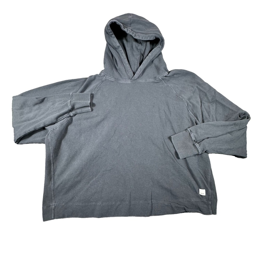 Vuori Women's XL Halo Essential Hoodie Gray Black Charcoal Cropped Lounge Yoga